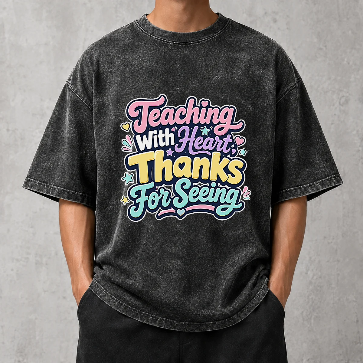 Teaching With Heart Thanks For Seeing Kawaii Washed T-Shirt