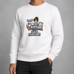 Tired Nurse Running on Caffeine Typography Sweater