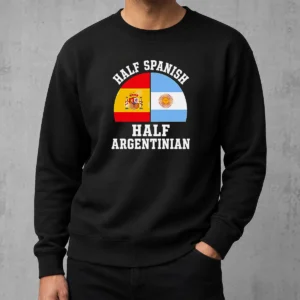 Top Funny Half Spanish Half Argentinian Flags Sweater