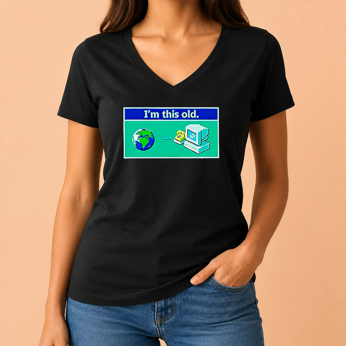 Top I'M This Old Geek V-Neck Shirt Top I'M This Old Geek V-Neck Shirt