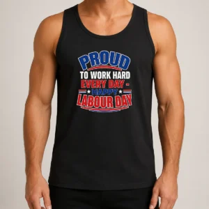 Top Labour Day Proud Worker Vector For American Blue Colla Tank Top