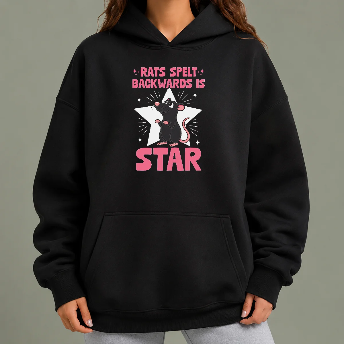 Top Rat Humor Gift Rats Spelt Backwards Is Star Hoodie