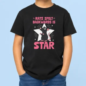 Top Rat Humor Gift Rats Spelt Backwards Is Star Kids T-Shirt