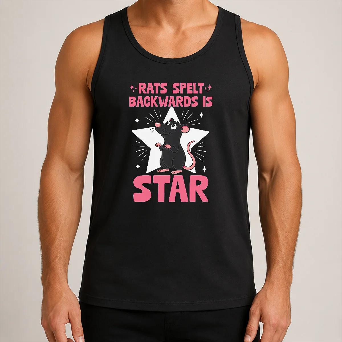 Top Rat Humor Gift Rats Spelt Backwards Is Star Tank Top