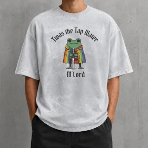 Top Twas The Tap Water Frog LGBTQ Pride Washed T-Shirt