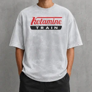 Funny Hot Ketamine Train Parody Logo Washed T-Shirt