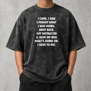 Funny Nice I Came I Saw I Forgot What I Was Doing Washed T-Shirt