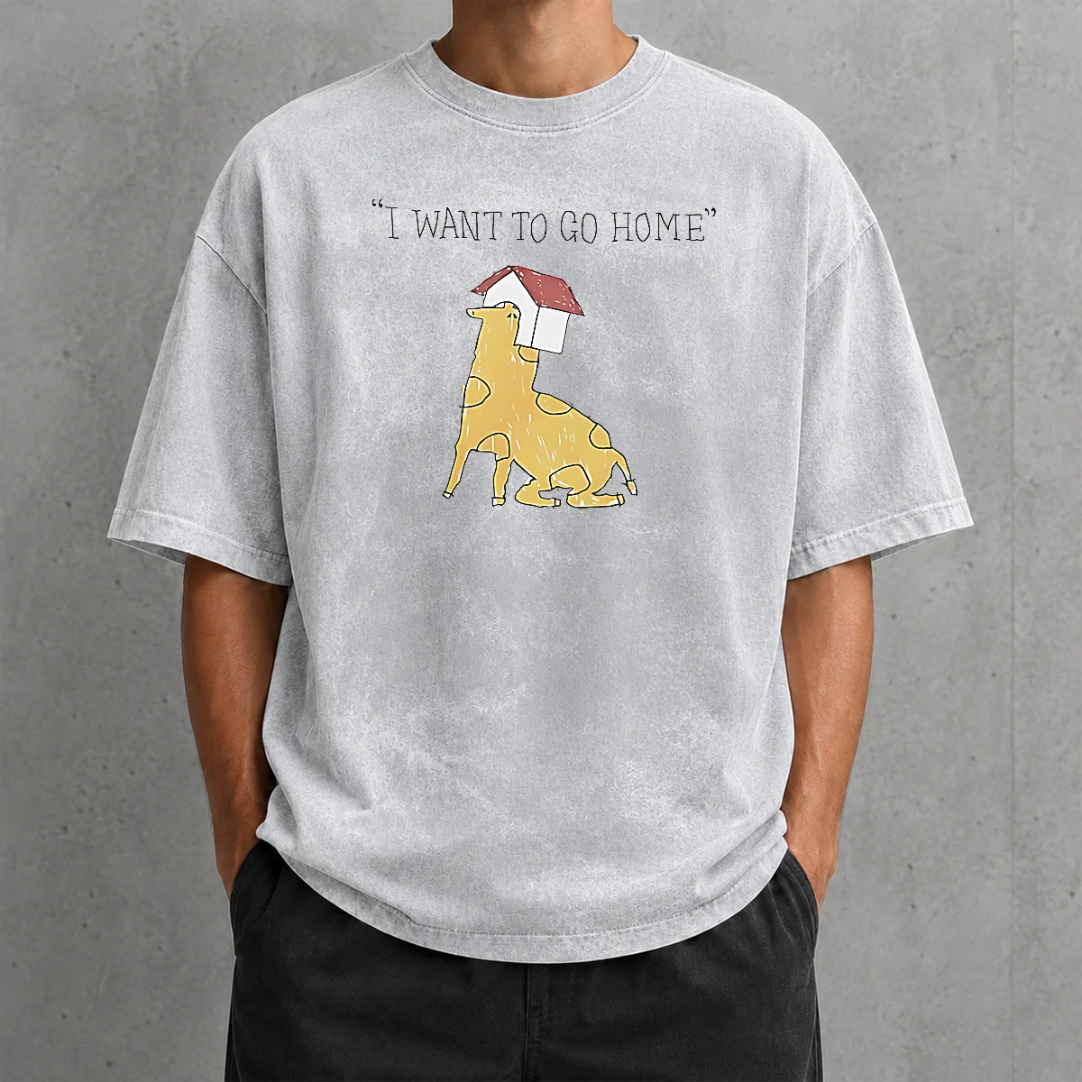 Funny Pretty I Want To Go Home Washed T-Shirt