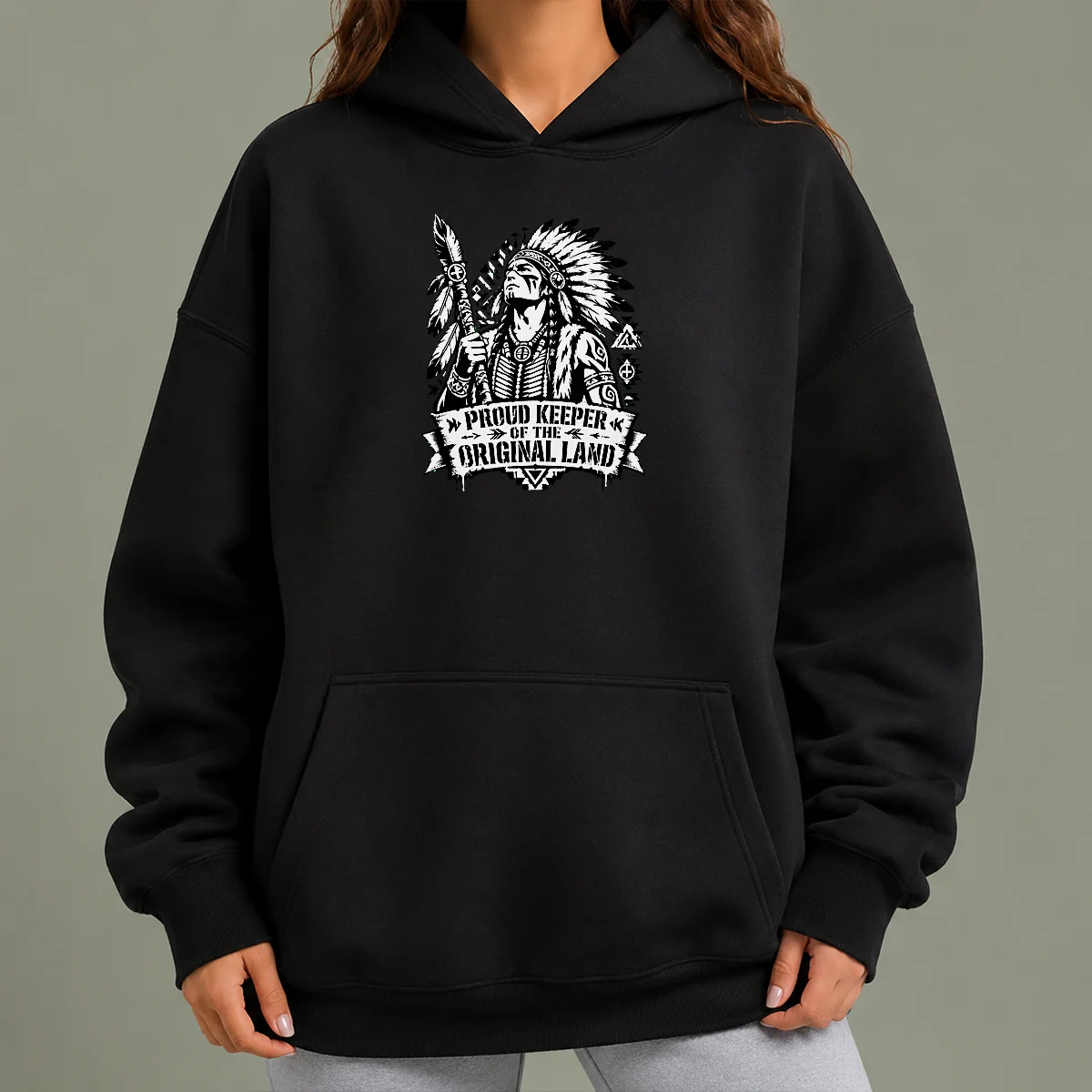 Good Awesome Indigenous Peoples Day Proud Keeper Stencil Hoodie