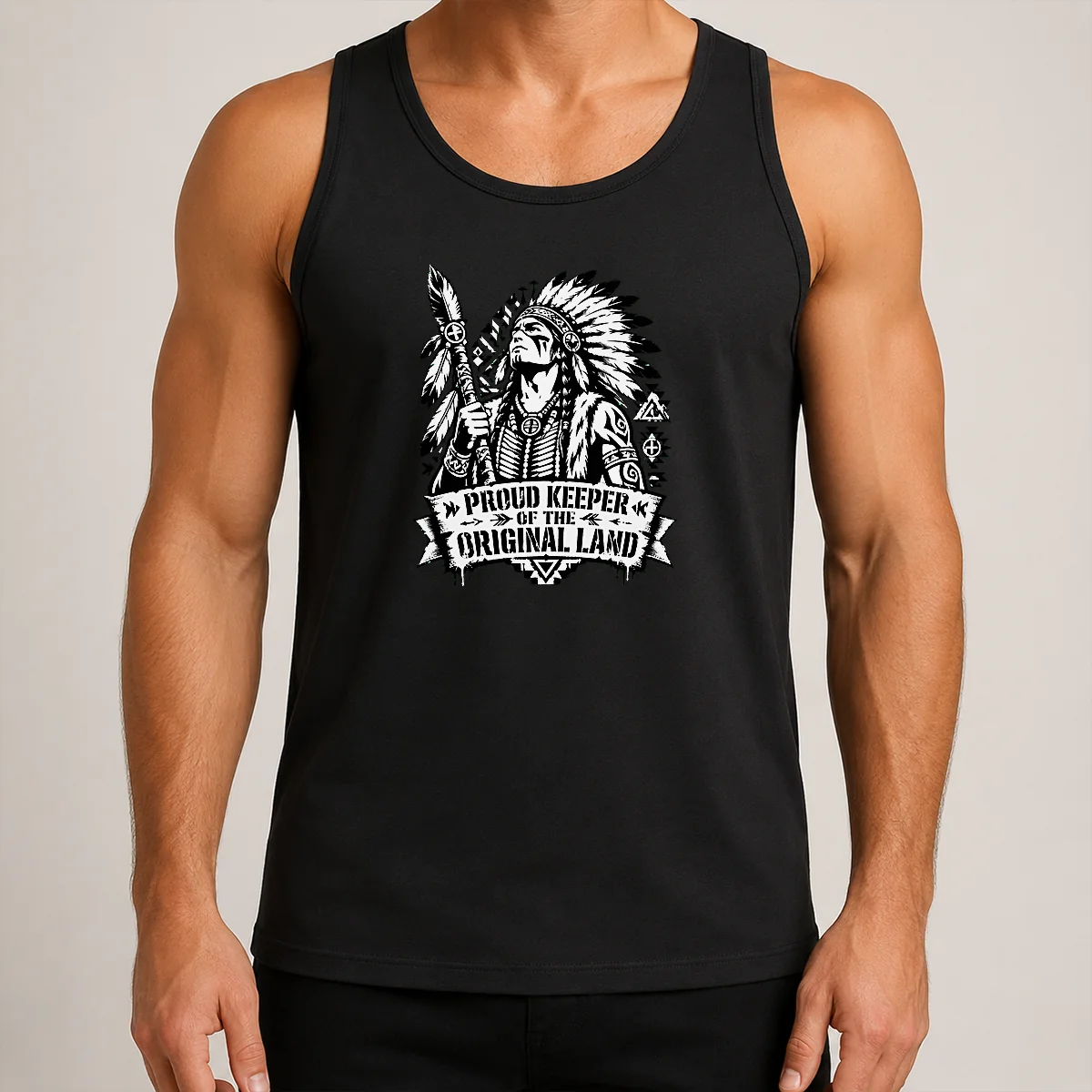 Good Awesome Indigenous Peoples Day Proud Keeper Stencil Tank Top