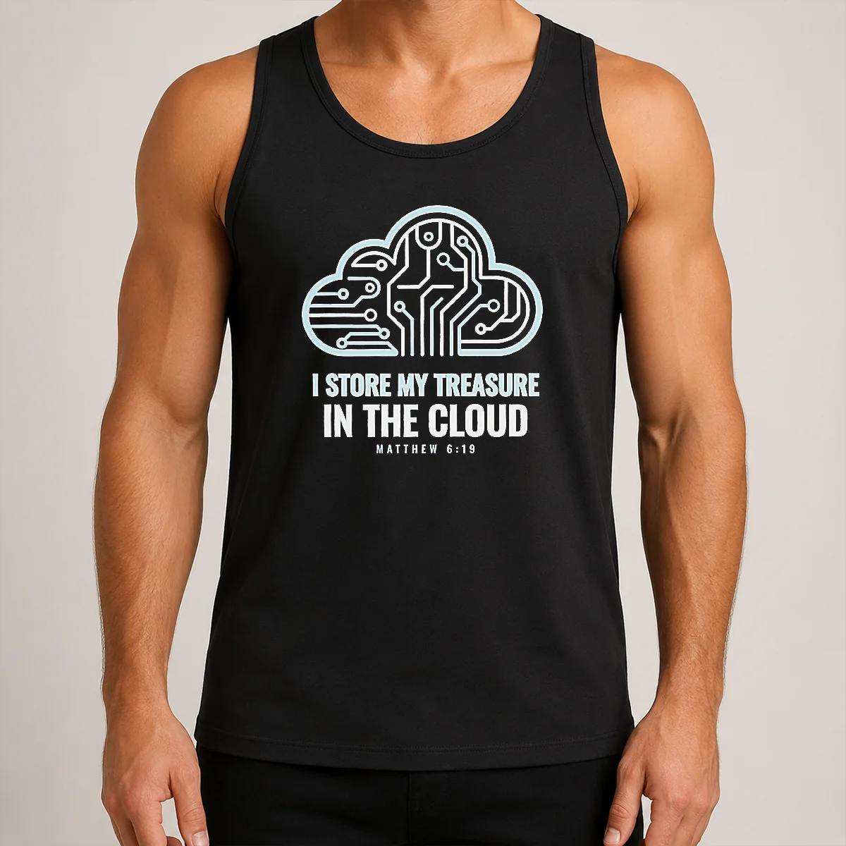 Good Official I Store My Treasure In The Cloud Matthew 6 19 Tank Top
