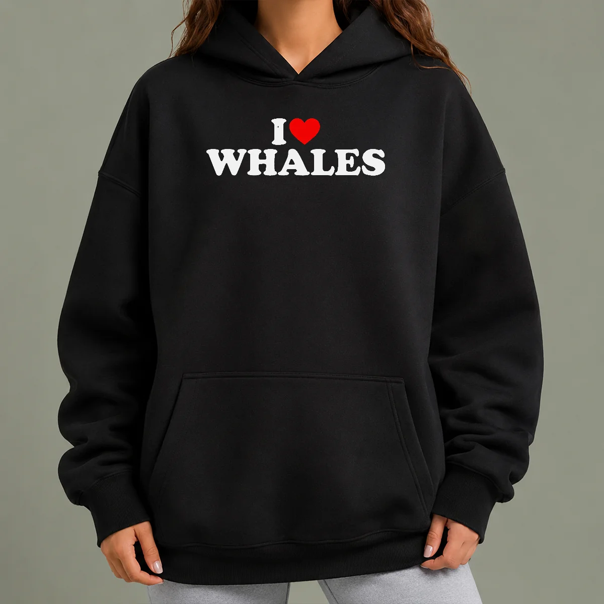 Happy Nice Funny I Love Whales Hoodie