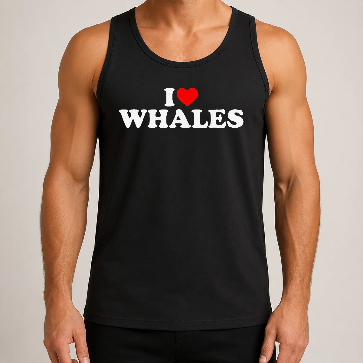 Happy Nice Funny I Love Whales Tank Top