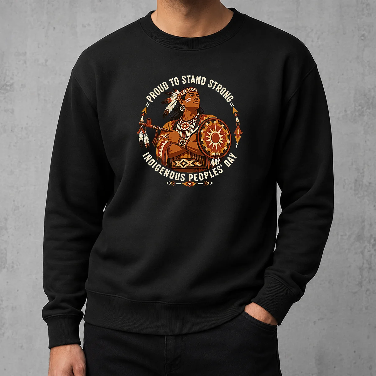 Hot Funny Indigenous Peoples Day Pride Warrior Vector (2) Sweater