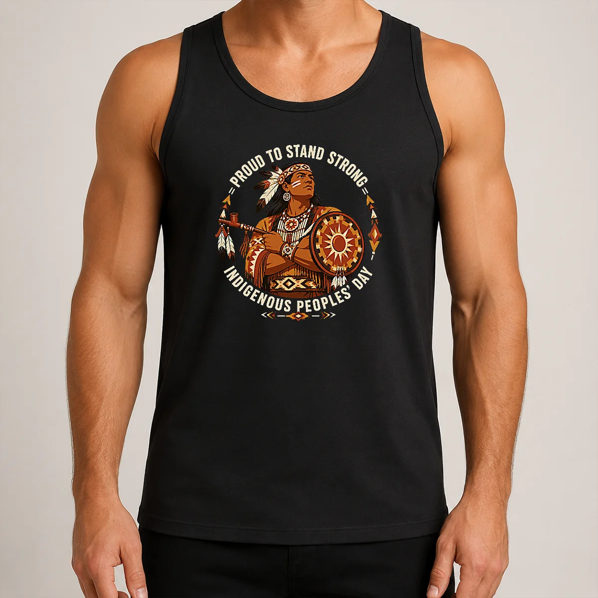 Hot Funny Indigenous Peoples Day Pride Warrior Vector (2) Tank Top