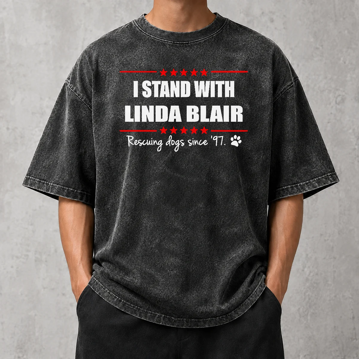 Hot Premium Pretty I Stand With Linda Blair Animal Rescue Support Washed T-Shirt