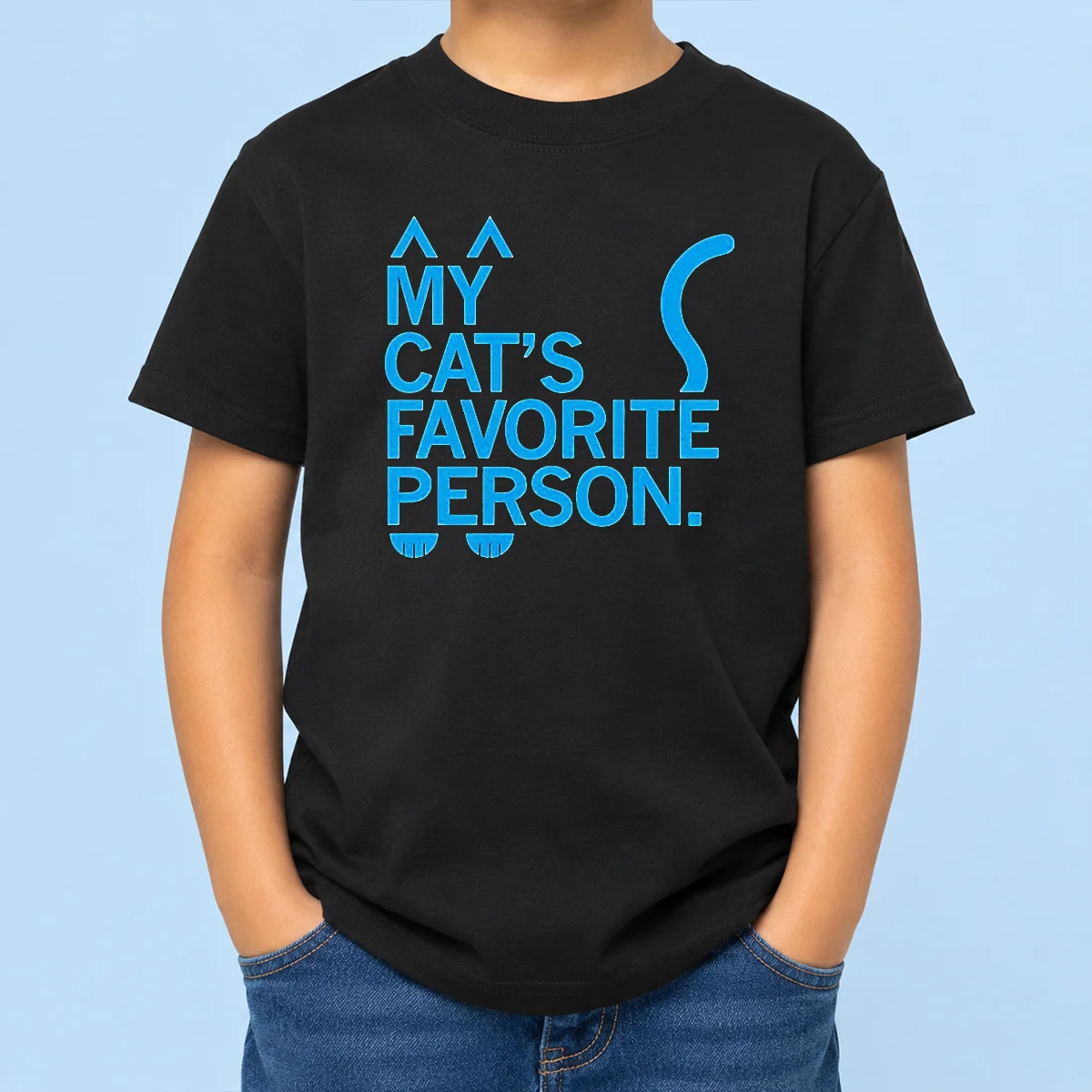 Hot Top My Cat'S Favorite Person Cat Lover Pet Owner Kids T-Shirt