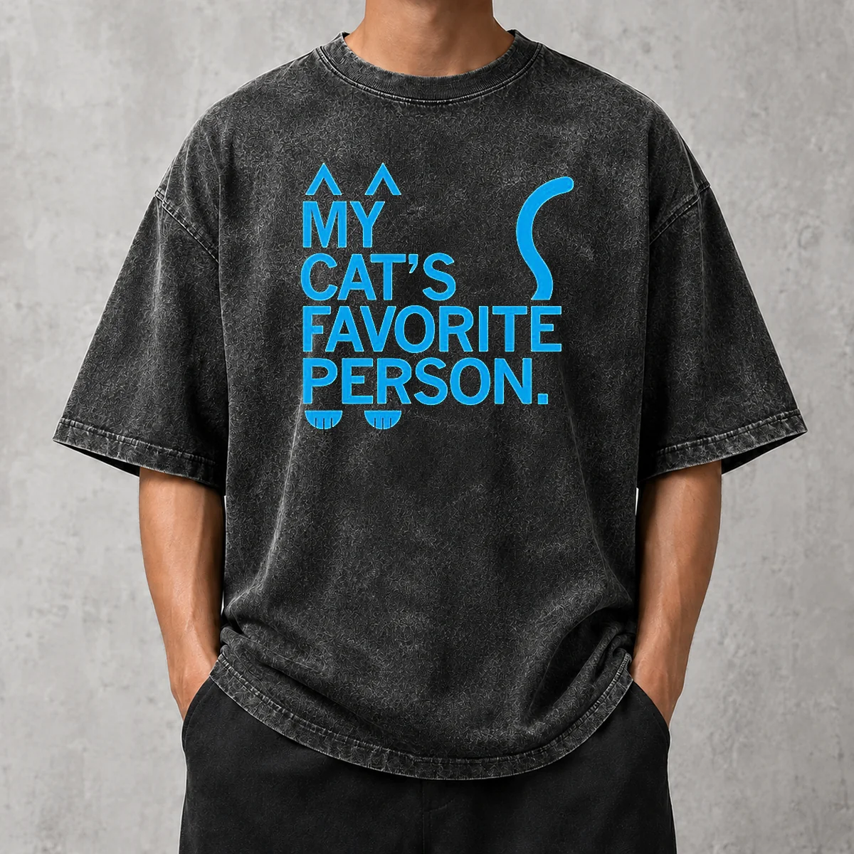 Hot Top My Cat'S Favorite Person Cat Lover Pet Owner Washed T-Shirt