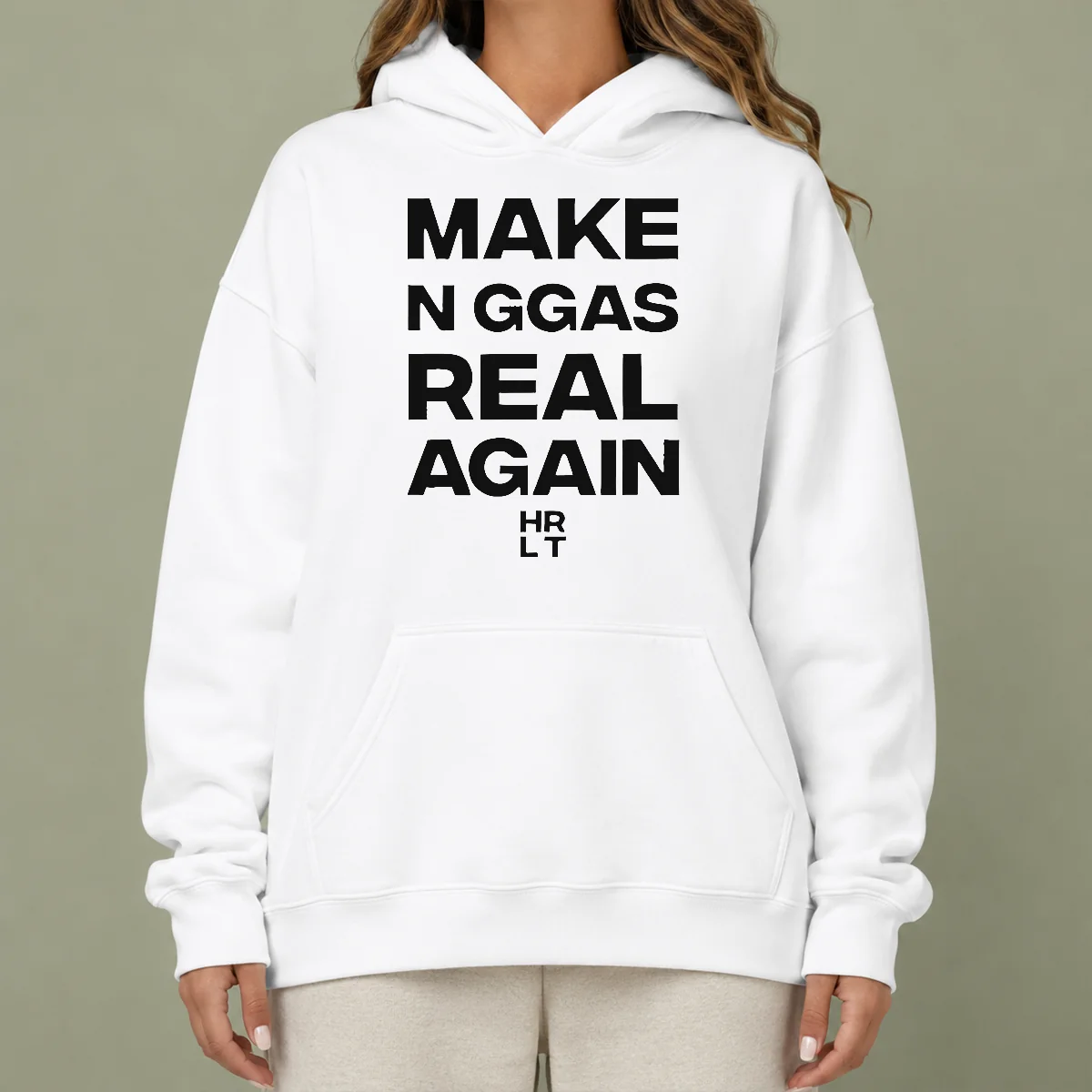 Nice Funny Make N Ggas Real Again HRLT Text Hoodie