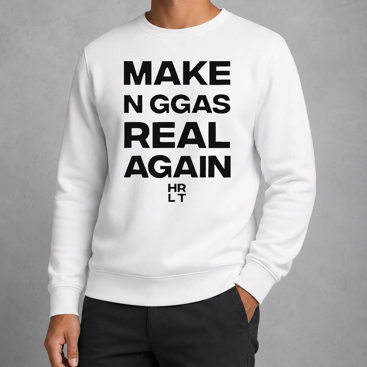 Nice Funny Make N Ggas Real Again HRLT Text Sweater