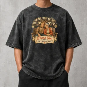 Nice Good Grandparents Day Vintage Family Love Thank You Washed T-Shirt