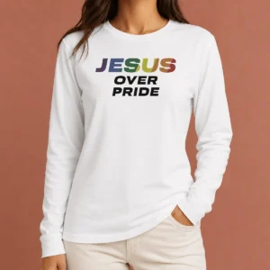 Nice Good Jesus Over Pride Long Sleeve Shirt