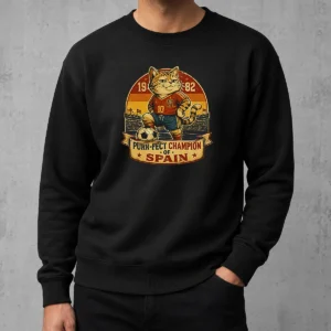 Nice Official Vintage Spanish Soccer Cat Meme Funny Sweater