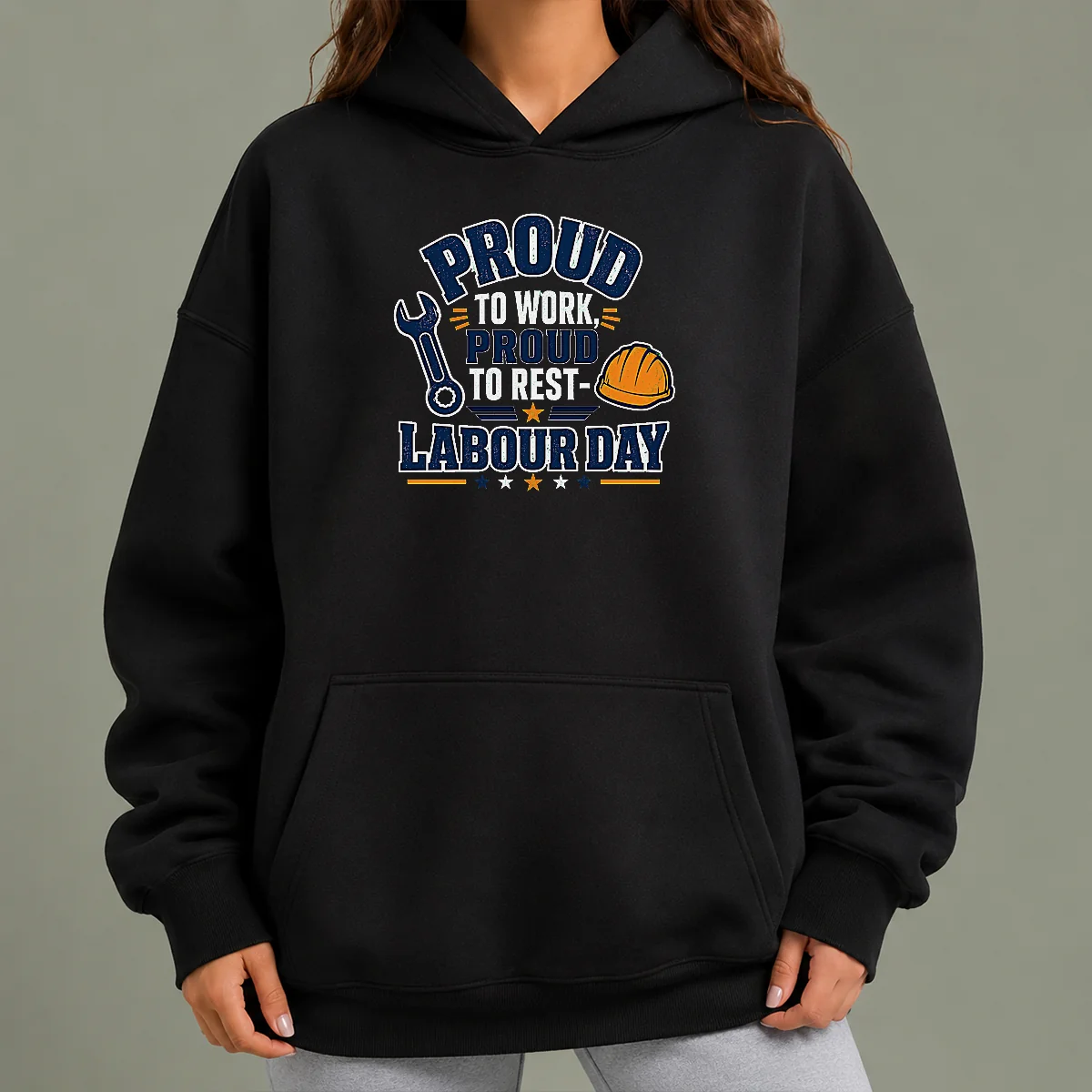 Nice Pretty Labour Day Pride Typography For Workers Hoodie