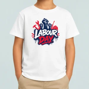 Nice Pretty Labour Day Raised Fists Tools Paint Splatter Protest Kids T-Shirt
