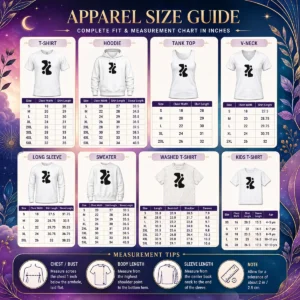 Size chart for Official Awesome Kumo Cloud Architecture Logo with measurements in inches and cm to help choose the right fit