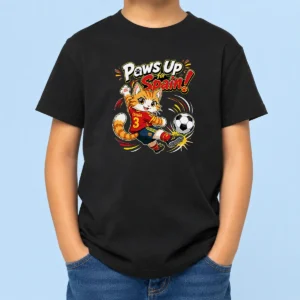 Official Nice Spanish Soccer Cat Meme Anime Kids T-Shirt