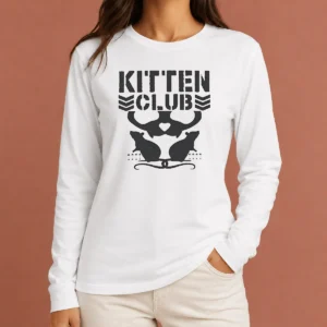 Original Official Distressed Kitten Club Cat Lover Pet Long Sleeve Shirt