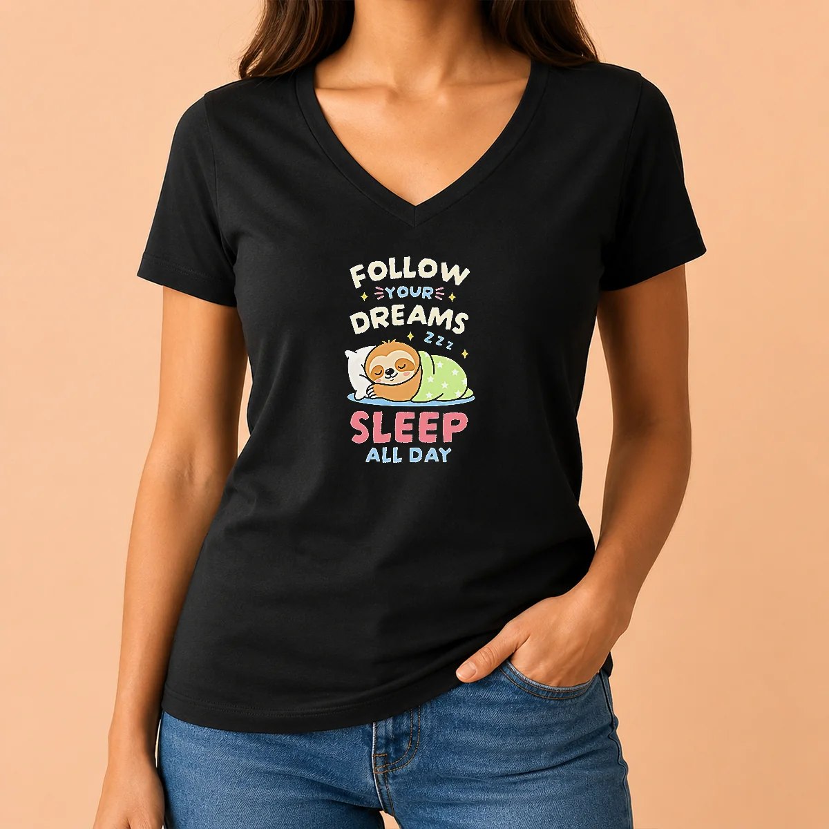 Premium Happy Pretty Follow Your Dreams V-Neck Shirt Premium Happy Pretty Follow Your Dreams V-Neck Shirt
