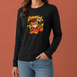 Premium Hot Spanish Soccer Cat Champion Vibes Graffiti Long Sleeve Shirt