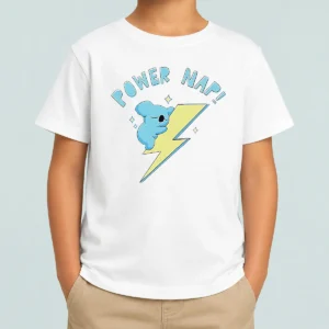 Premium Nice Koya BT21 Power Nap Lightning Bolt Sleeping Kids T-Shirt