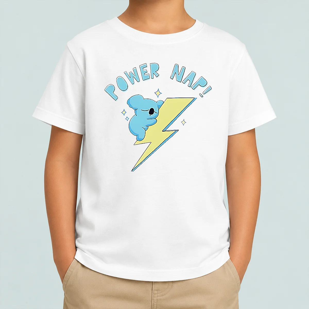 Premium Nice Koya BT21 Power Nap Lightning Bolt Sleeping Kids T-Shirt