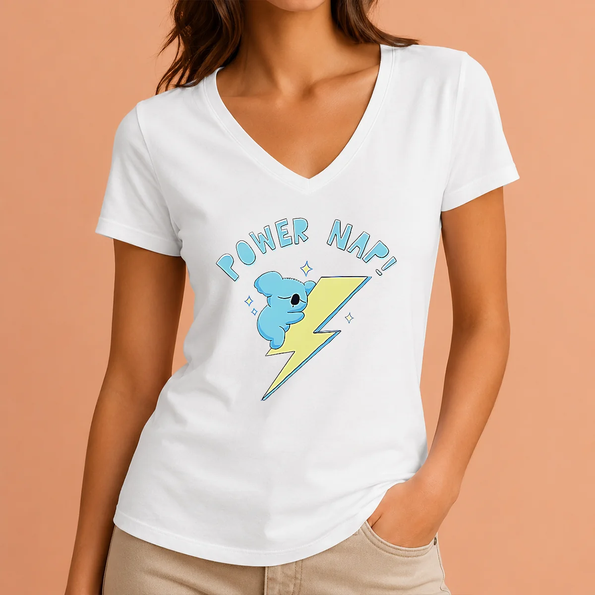 Premium Nice Koya BT21 Power Nap V-Neck Shirt Premium Nice Koya BT21 Power Nap V-Neck Shirt