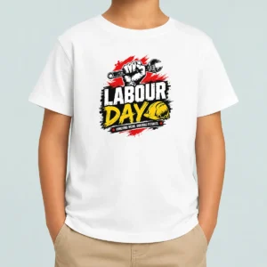 Premium Official Labour Day Fist Wrench Building Futures Grunge Kids T-Shirt