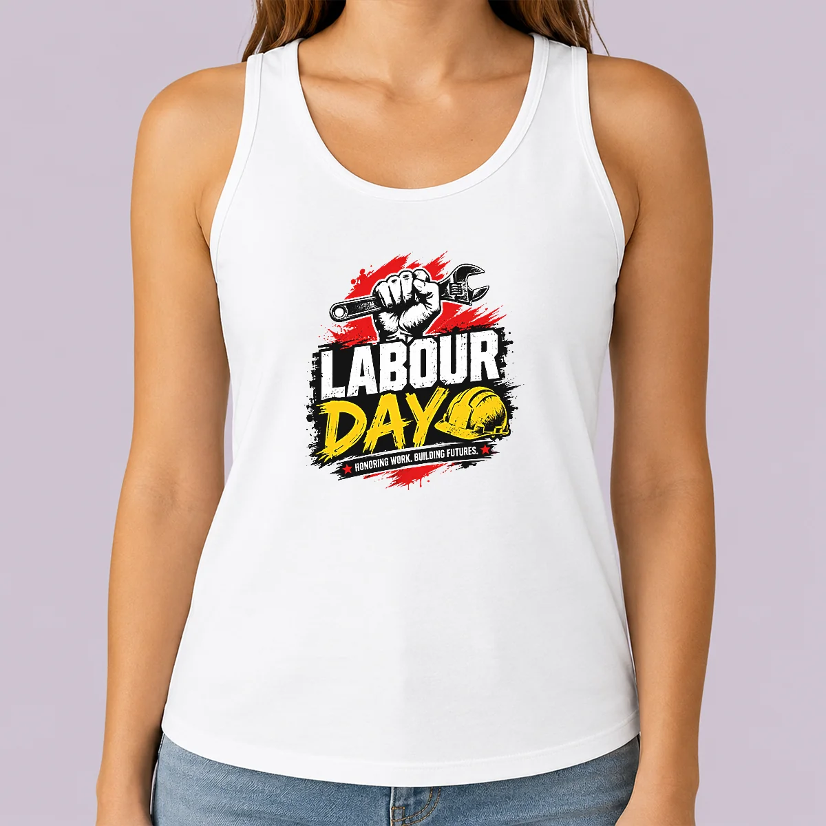 Premium Official Labour Day Fist Wrench Building Futures Grunge Tank Top