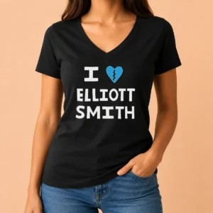 Premium Pretty I Heart Elliott Smith Indie Rock Singer Songwriter V-Neck Shirt