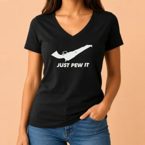Premium Pretty Just Pew It Gun Firearm Pistol Shooting V-Neck Shirt