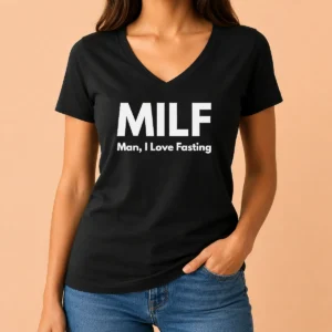 Pretty Milf Man I Love Fasting Diet V-Neck Shirt