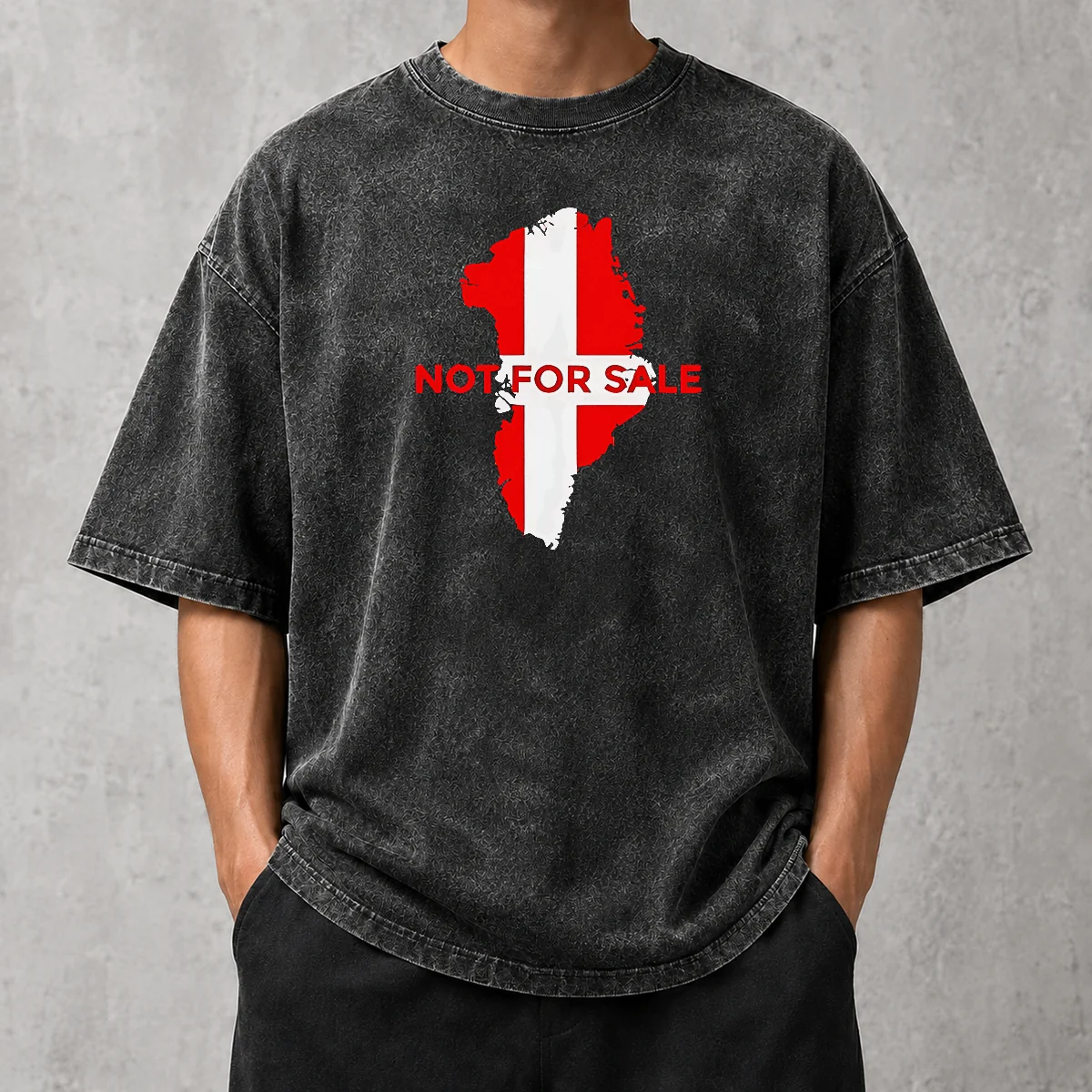 Pretty Nice Top Greenland Not For Sale Map Of Greenland Territory Washed T-Shirt