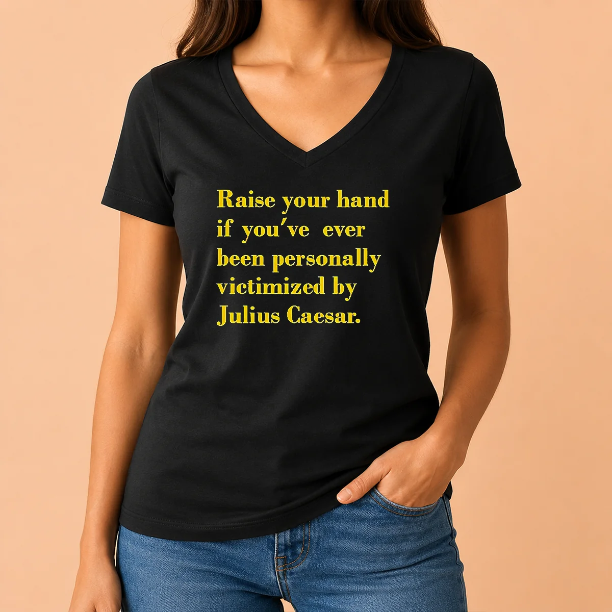 Pretty Official Julius Caesar Raise Your V-Neck Shirt Pretty Official Julius Caesar Raise Your V-Neck Shirt